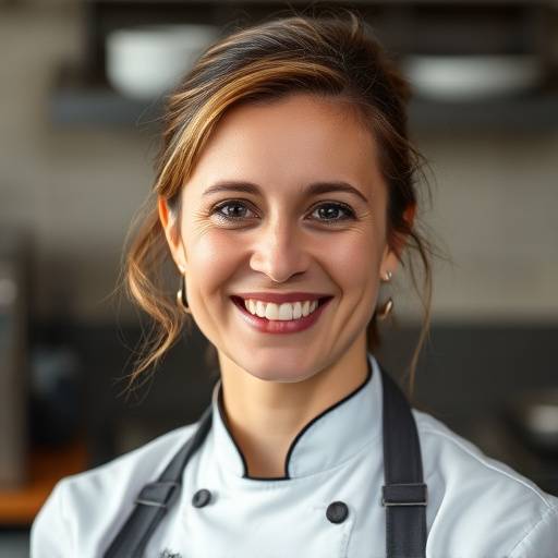 A photo of Chef Emilia Rossi, the Head Chef at Culinary Canvas, smiling warmly.