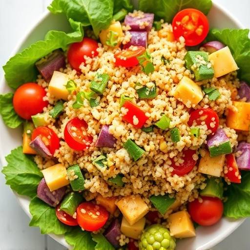 Image of a vibrant and colorful quinoa salad with mixed vegetables